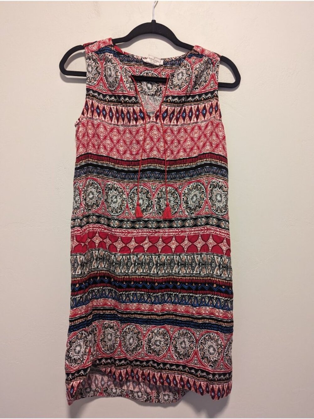 Boho Style Sleeveless Dress By Beachlunchlounge Small Ethnic Print